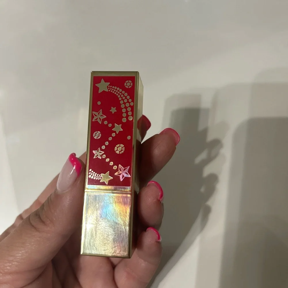 Estee Lauder Red Lipstick in Gold Tube